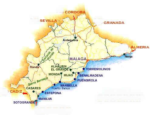Costa del Sol, Torremolinos, Benalmadena, Fuengirola, Mijas,Marbella,Estepona,Manilva